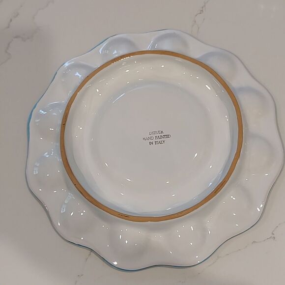 Deruta Hand Painted Deviled Egg Platter Tray Appetizer Dish - Picture 5 of 9